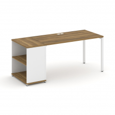 Concept Стол рабочий с опорным стеллажом CN.SP-203 Сандал Янтарный/Белый Бриллиант/Металл Белый 1800