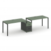 Concept Рабочая станция 2 места с 1 опорной тумбой CN.ORS-305 A Кобо/Антрацит/Металл Антрацит 2272*7
