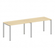 Metal System Рабочая станция на 2 места на П-образном м/к БП.СМ-2.2 Акация Лорка/Металл Серый 2400*7