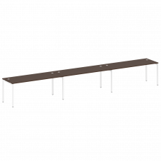 Metal System Quattro Рабочая станция на 3 места на П-образном м/к 40БП.СМ-3.5 Венге Цаво/Металл Белы