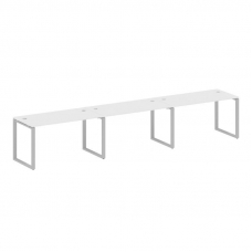 Metal System Рабочая станция на 3 места на О-образном м/к БО.СМ-3.3 Белый/Металл Серый 4200*720*750