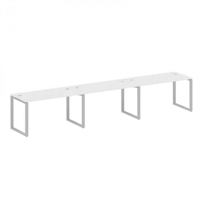 Метал Систем Рабочая станция на 3 места на О-образном м/к БО.СМ-3.3 Белый/Металл Серый 4200*720*750