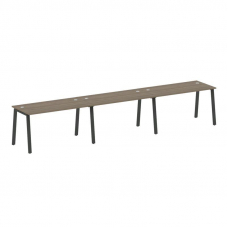 Metal System Рабочая станция на 3 места на А-образном м/к БА.СМ-3.3 Вяз Благородный/Металл Антрацит