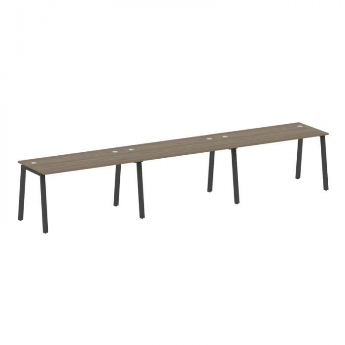 Metal System Рабочая станция на 3 места на А-образном м/к БА.СМ-3.3 Вяз Благородный/Металл Антрацит