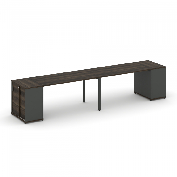 Concept Рабочая станция с опорными шкафом-купе CN.ORS-233 A Дуб Мали/Антрацит/Металл Антрацит 2800*7