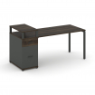 Concept Стол рабочий с 1 опорной тумбой CN.SP-416 A Дуб Мали/Антрацит/Металл Антрацит 2000*720*917
