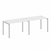 Metal System Quattro Рабочая станция на 2 места на П-образном м/к 40БП.СМ-2.2 Белый/Металл Серый 240