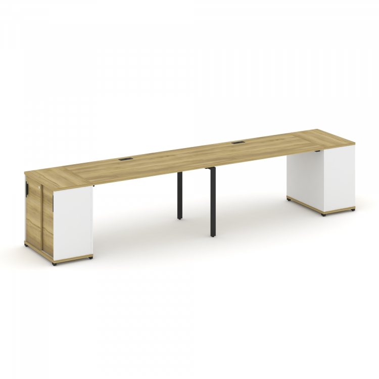 Concept Рабочая станция с опорными шкафом-купе CN.ORS-235 B Дуб Винченцо/Белый Бриллиант/Металл Черн
