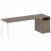 Metal System Рабочая станция с тумбой на А-образном м/к БА.РС-СТП-1.5 Вяз Благородный/Металл Белый 2
