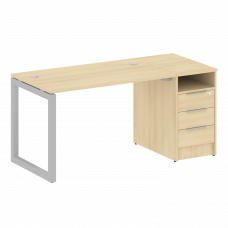 Metal System Quattro Рабочая станция с тумбой на О-образном м/к 50БО.РС-СТП-1.2 Акация Лорка/Металл