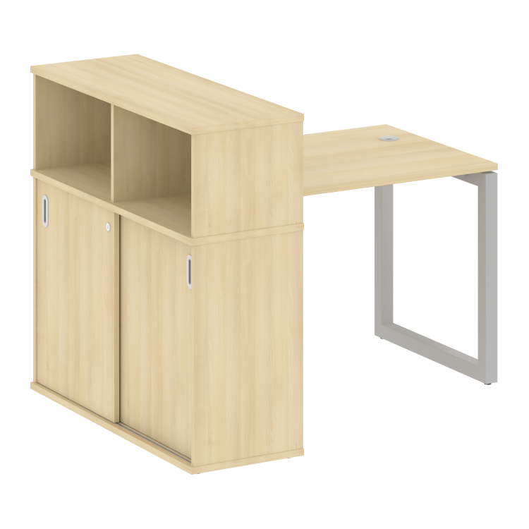 Metal System Quattro Стол письменный с шкафом-купе на О-образном м/к 50БО.РС-СШК-3.1 Т Акация Лорка/
