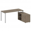 Metal System Рабочая станция с тумбой на П-образном м/к БП.РС-СТС-2.4 (R) Вяз Благородный/Металл Сер