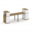 Concept Рабочая станция с опорными шкафом-купе с надставкой низ. CN.ORS-237 B Сандал Янтарный/Белый