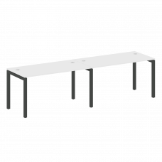 Metal System Quattro Рабочая станция на 2 места на П-образном м/к 50БП.СМ-2.3 Белый/Металл Антрацит