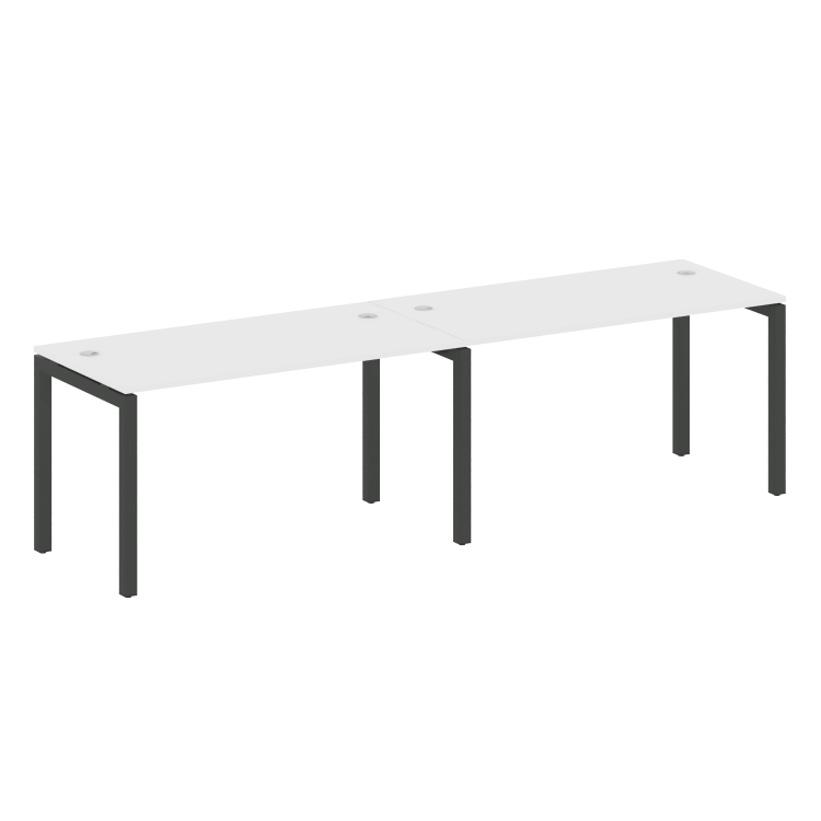 Metal System Quattro Рабочая станция на 2 места на П-образном м/к 50БП.СМ-2.3 Белый/Металл Антрацит