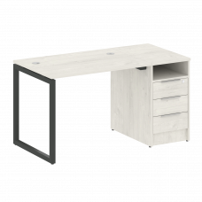 Metal System Quattro Рабочая станция с тумбой на О-образном м/к 40БО.РС-СТП-1.1 Дуб Наварра/Металл А