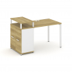 Concept Стол рабочий с опорным распаш. шкафом с верх. горизонтом CN.SP-221 W Дуб Винченцо/Белый Бри