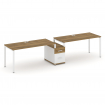 Concept Рабочая станция 2 места с 1 опорной тумбой CN.ORS-308 W Сандал Янтарный/Белый Бриллиант/Мета