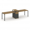 Concept Рабочая станция 2 места с 1 опорной тумбой CN.ORS-424 A Сандал Янтарный/Антрацит/Металл Антр