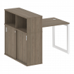 Metal System Quattro Стол письменный с шкафом-купе на О-образном м/к 50БО.РС-СШК-3.1 Т Вяз Благородн