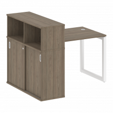 Metal System Quattro Стол письменный с шкафом-купе на О-образном м/к 50БО.РС-СШК-3.1 Т Вяз Благородн