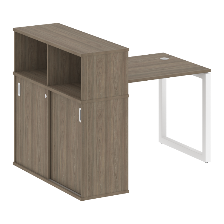 Metal System Quattro Стол письменный с шкафом-купе на О-образном м/к 50БО.РС-СШК-3.1 Т Вяз Благородн