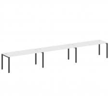 Metal System Рабочая станция на 3 места на П-образном м/к БП.СМ-3.5 Белый/Металл Антрацит 5400*720*7
