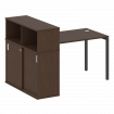 Metal System Quattro Стол письменный с шкафом-купе на П-образном м/к 40БП.РС-СШК-3.2 Т Венге Цаво/Ме