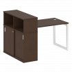 Metal System Quattro Стол письменный с шкафом-купе на О-образном м/к 50БО.РС-СШК-3.2 Т Венге Цаво/Ме