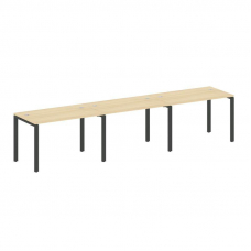 Metal System Рабочая станция на 3 места на П-образном м/к БП.СМ-3.2 Акация Лорка/Металл Антрацит 360