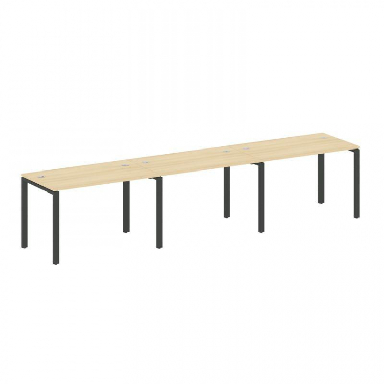 Metal System Рабочая станция на 3 места на П-образном м/к БП.СМ-3.2 Акация Лорка/Металл Антрацит 360