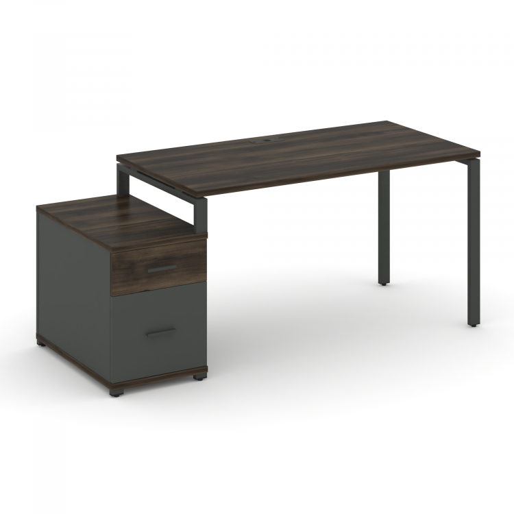 Concept Стол письменный с 1 опорной тумбой CN.SP-305 A Дуб Мали/Антрацит/Металл Антрацит 980/1346*72