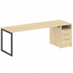 Metal System Quattro Рабочая станция с тумбой на О-образном м/к 40БО.РС-СТП-1.5 Акация Лорка/Металл