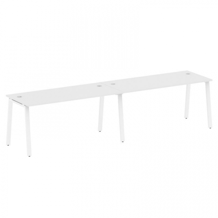 Metal System Рабочая станция на 2 места на А-образном м/к БА.СМ-2.4 Белый/Металл Белый 3200*720*750