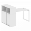 Metal System Quattro Стол письменный с шкафом-купе на О-образном м/к 50БО.РС-СШК-3.2 Т Белый/Металл