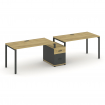 Concept Рабочая станция 2 места с 1 опорной тумбой CN.ORS-308 A Дуб Винченцо/Антрацит/Металл Антраци