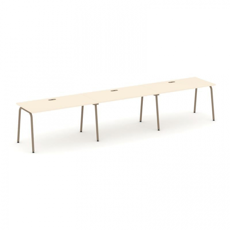 Estetica Рабочая станция 3 места ES.RS-3.3-LK Сатин/Металл Латте 4140*730*750