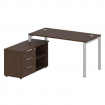 Metal System Рабочая станция с тумбой на П-образном м/к БП.РС-СТС-2.3 (L) Венге Цаво/Металл Серый 15