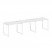 Metal System Рабочая станция на 3 места на О-образном м/к БО.СМ-3.1 Белый/Металл Белый 3000*720*750