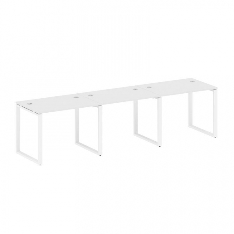 Metal System Рабочая станция на 3 места на О-образном м/к БО.СМ-3.1 Белый/Металл Белый 3000*720*750