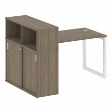 Metal System Quattro Стол письменный с шкафом-купе на О-образном м/к 50БО.РС-СШК-3.2 Т Вяз Благородн