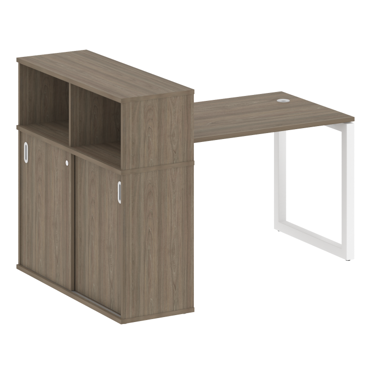Metal System Quattro Стол письменный с шкафом-купе на О-образном м/к 50БО.РС-СШК-3.2 Т Вяз Благородн