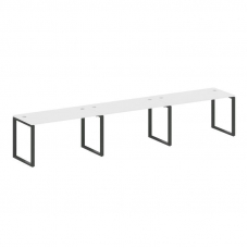 Metal System Рабочая станция на 3 места на О-образном м/к БО.СМ-3.3 Белый/Металл Антрацит 4200*720*7