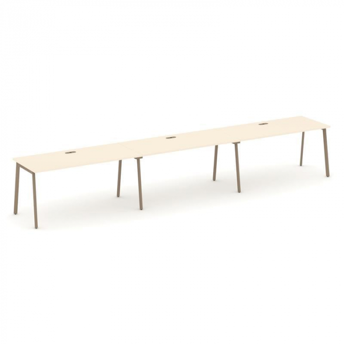 Эстетика Рабочая станция 3 места ES.RS-3.4-LP Сатин/Металл Латте 4740*730*750