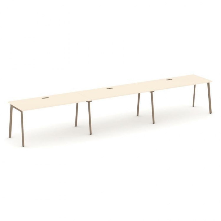 Estetica Рабочая станция 3 места ES.RS-3.4-LP Сатин/Металл Латте 4740*730*750