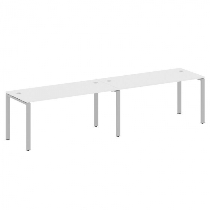 Metal System Рабочая станция на 2 места на П-образном м/к БП.СМ-2.4 Белый/Металл Серый 3200*720*750