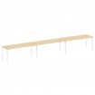 Metal System Рабочая станция на 3 места на А-образном м/к БА.СМ-3.5 Акация Лорка/Металл Белый 5400*7