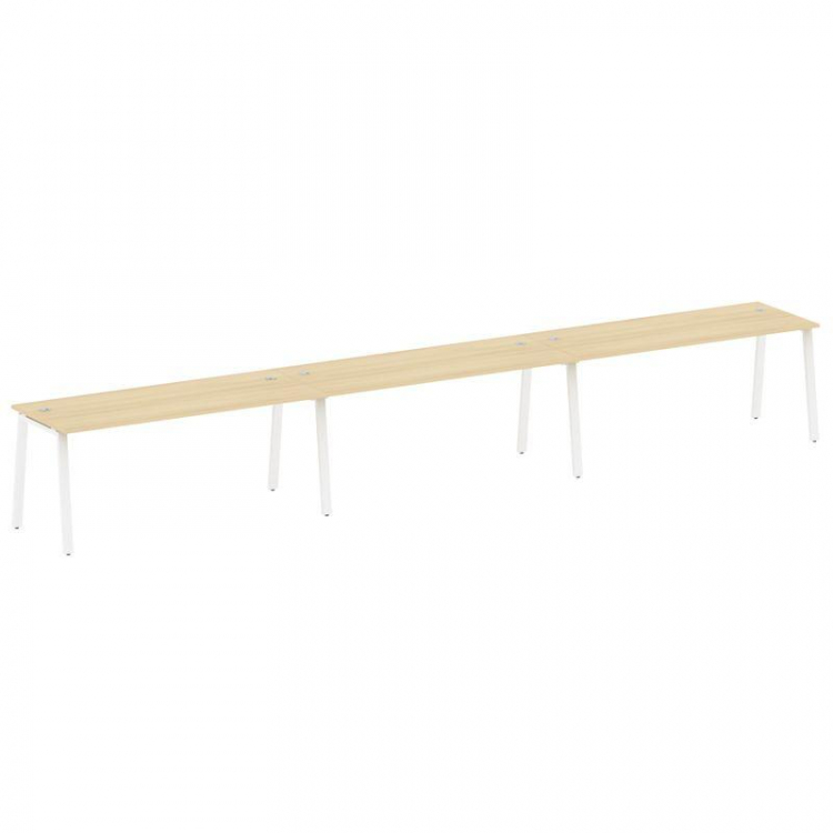 Metal System Рабочая станция на 3 места на А-образном м/к БА.СМ-3.5 Акация Лорка/Металл Белый 5400*7