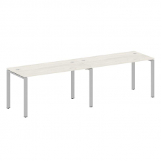 Metal System Рабочая станция на 2 места на П-образном м/к БП.СМ-2.3 Дуб Наварра/Металл Серый 2800*72