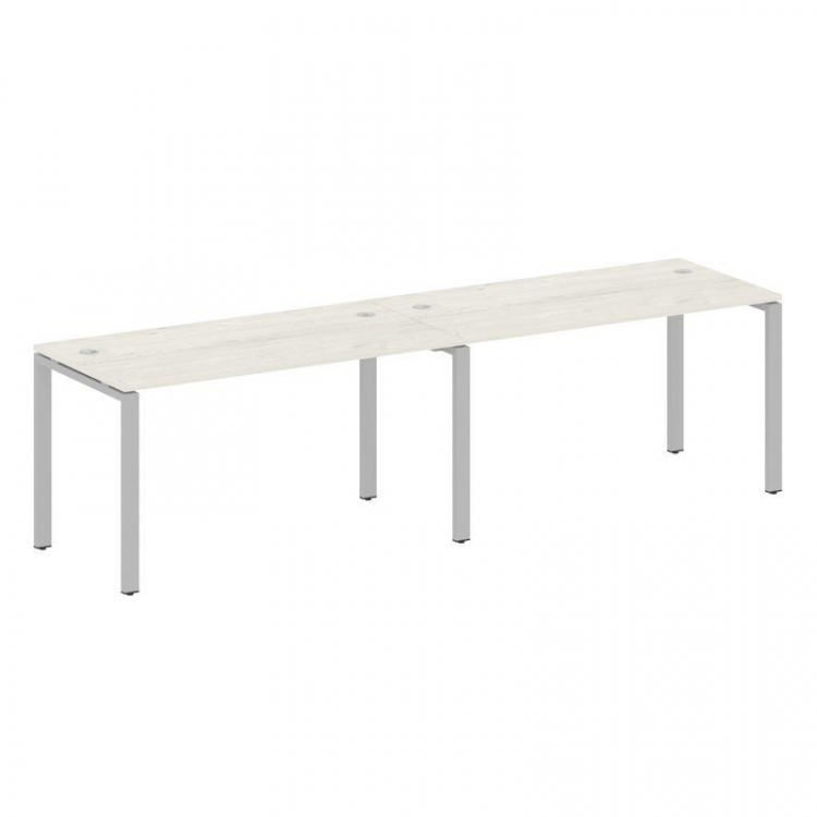 Metal System Рабочая станция на 2 места на П-образном м/к БП.СМ-2.3 Дуб Наварра/Металл Серый 2800*72